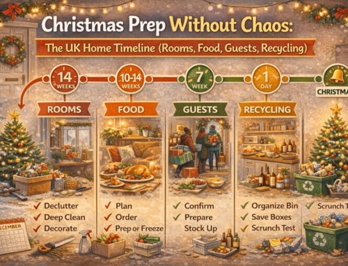 Christmas Prep Without Chaos: The UK Home Timeline (Rooms, Food, Guests, Recycling)